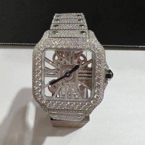 moissanite-cartier-santos-skeleton-whsa0015-white