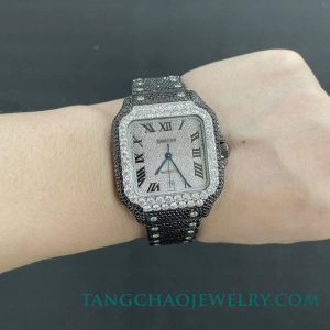 vvs-moissanite-cartier-santos-wssa0009-black