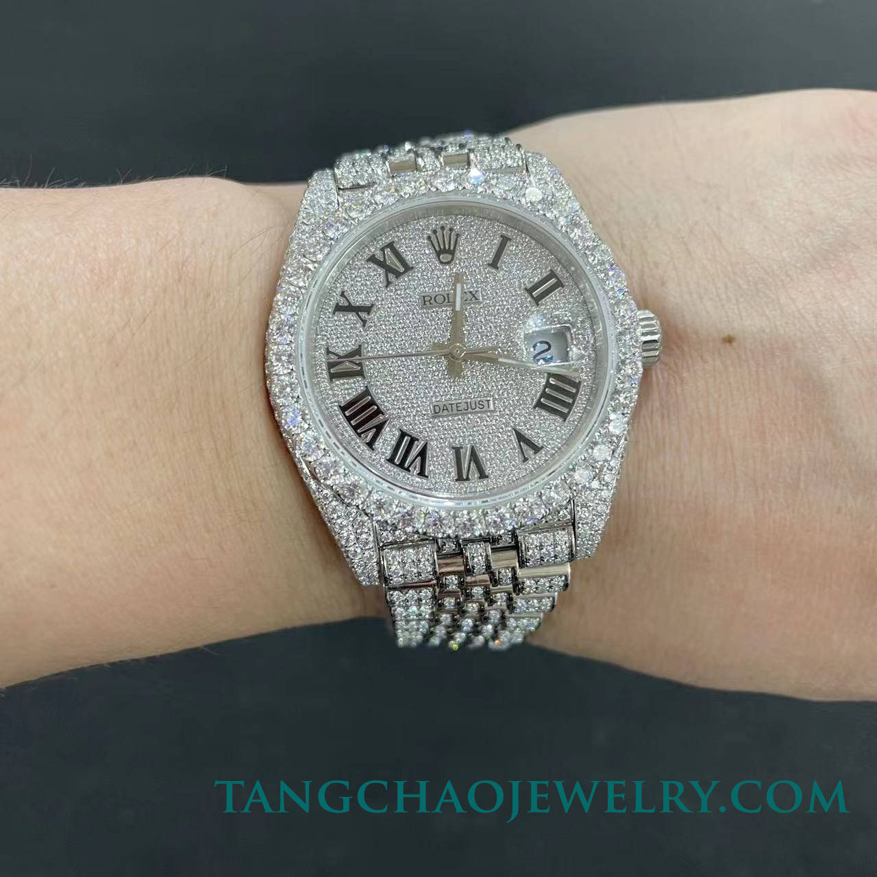 vvs-moissanite-rolex-datejust126300-41mm-white