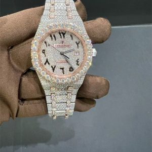 VVS Moissanite Audemars Piguet 15400 41MM Arabic Two-Tone Rose Gold
