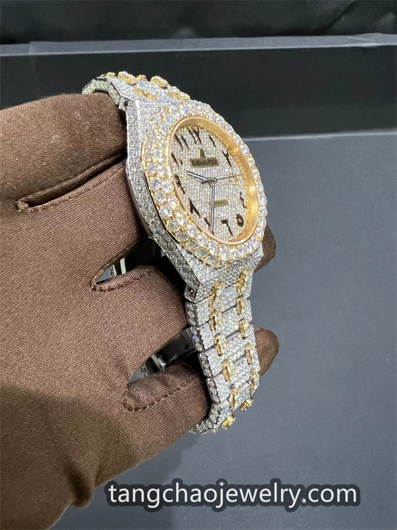 VVS Moissanite Audemars Piguet 15400 41MM Arabic Two-Tone Yellow Gold - Image 2