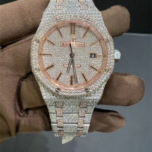VVS Moissanite Audemars Piguet 15400 41MM Two-Tone Rose Gold