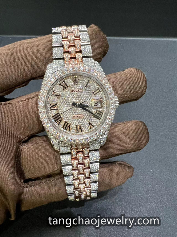 VVS Moissanite Rolex Datejust 36MM Two-Tone Rose Gold - Image 3