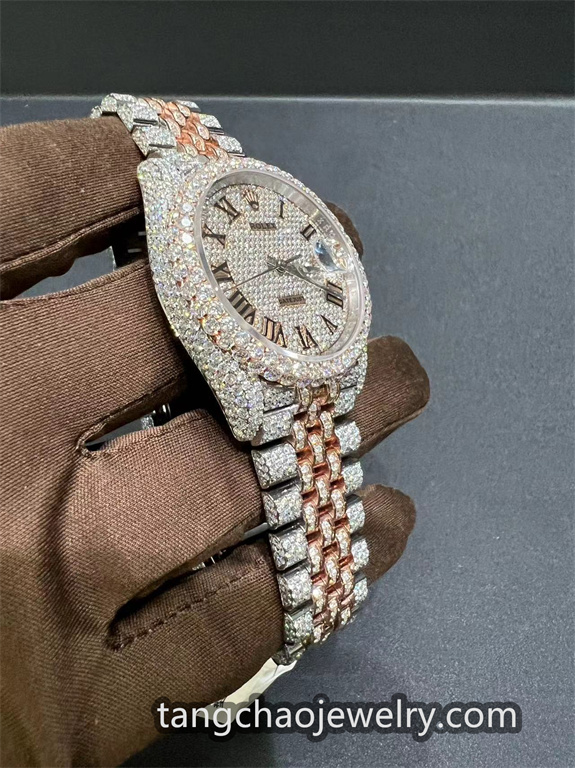 VVS Moissanite Rolex Datejust 36MM Two-Tone Rose Gold - Image 4