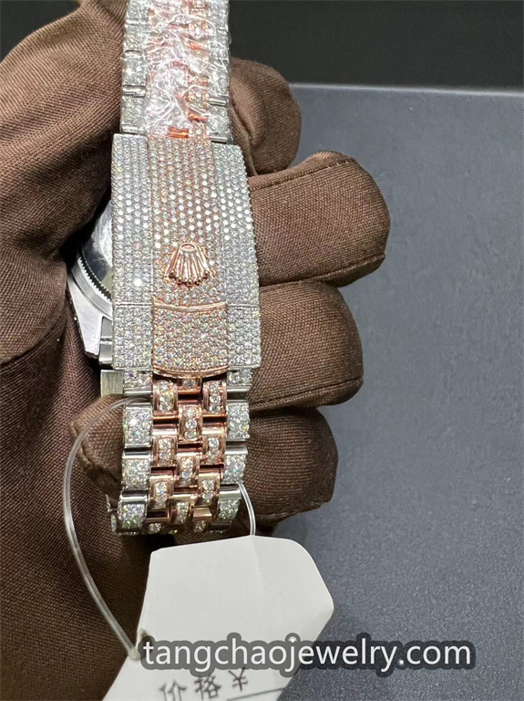 VVS Moissanite Rolex Datejust 36MM Two-Tone Rose Gold - Image 6