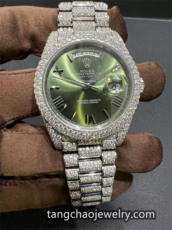 VVS Moissanite Rolex Daydate m228236 president White
