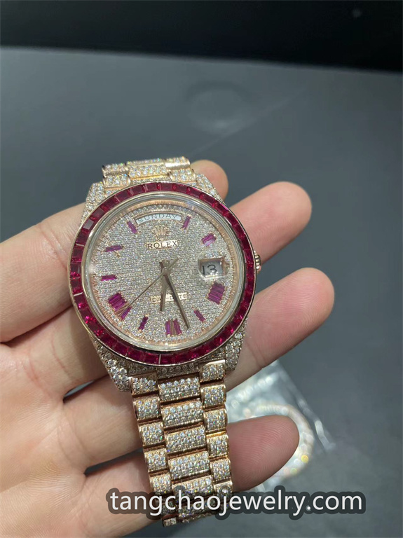 VVS Moissanite Rolex Daydate m228236 president rose gold