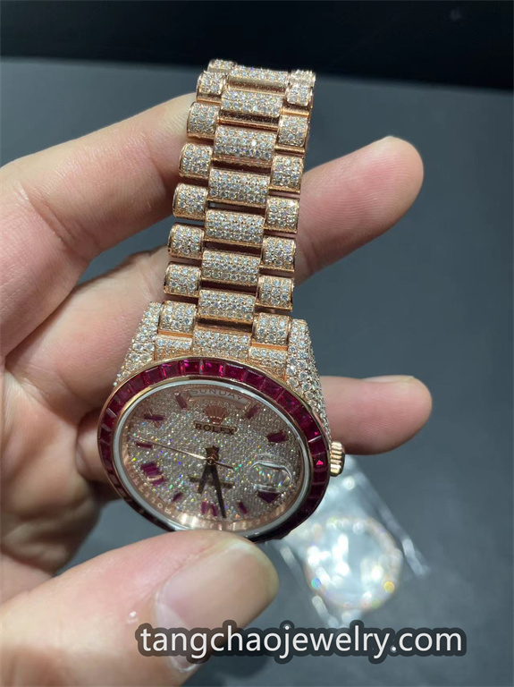 VVS Moissanite Rolex Daydate m228236 president rose gold - Image 5