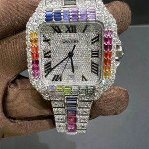 VVS Moissanite baguettes Cartier Santos WSSA0009 white