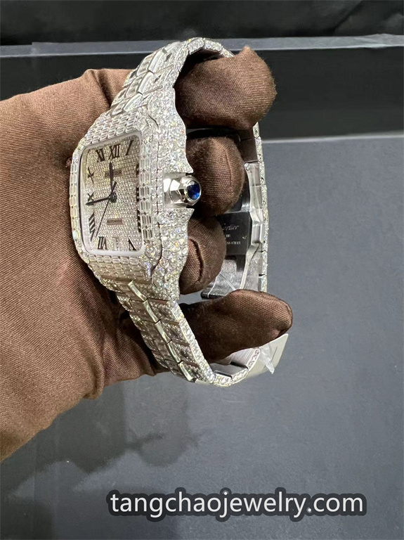 VVS 莫桑石长方形钻石 Cartier Santos WSSA0009 白色 - Image 5