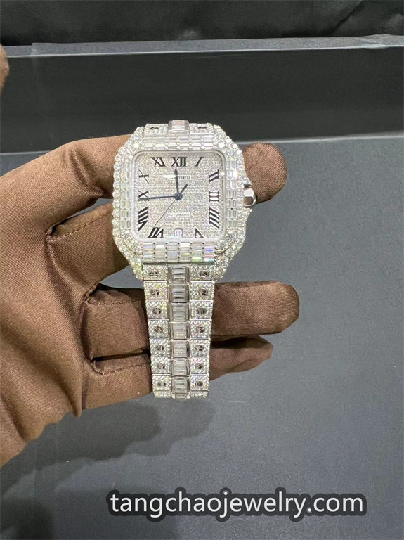 VVS 莫桑石长方形钻石 Cartier Santos WSSA0009 白色 - Image 6