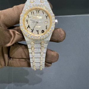 VVS Moissanite Audemars Piguet 15400 41MM Arabic Two-Tone Yellow Gold