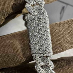 VVS Moissanite 925 Sterling Silver Bracelet 10MM 8 inches White Gold Plated