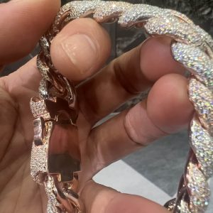 VVS Moissanite 925 Sterling Silver Bracelet 18MM 8 inches two-tone rose gold