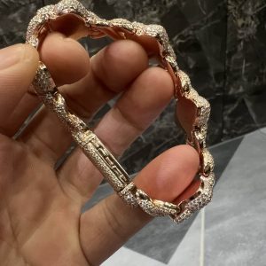 VVS Moissanite 925 Sterling Silver Miami Bracelet 12MM 8 inches Rose Gold