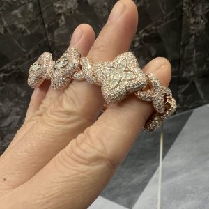 VVS Moissanite 925 Sterling Silver Miami Bracelet 12MM 8 inches Rose Gold