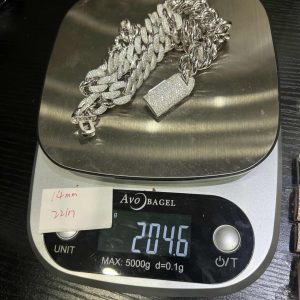 VVS Moissanite 925 Sterling Silver Miami Cuban Chain 14MM 22inches White