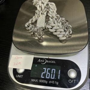 VVS Moissanite 925 Sterling Silver Miami Cuban Chain 16MM 22inches White