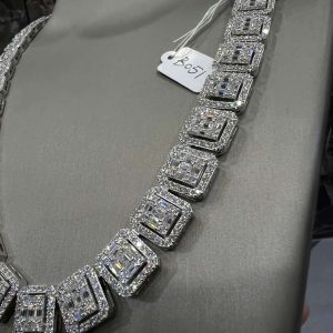 VVS Moissanite 925 Sterling Silver Miami Necklace 12MM 22inches White