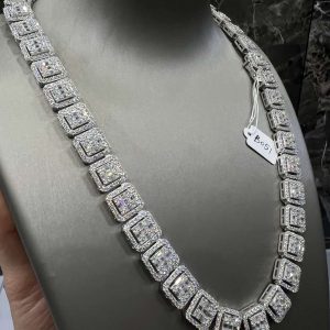 VVS Moissanite 925 Sterling Silver Miami Necklace 12MM 22inches White