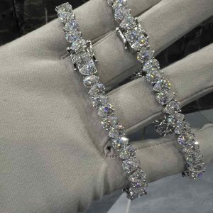 VVS Moissanite 925 Sterling Silver PEAR Tennis Bracelet 12MM 8 inches Rose Gold