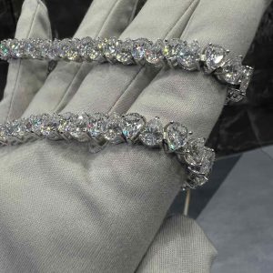 VVS Moissanite 925 Sterling Silver PEAR Tennis Bracelet 12MM 8 inches Rose Gold