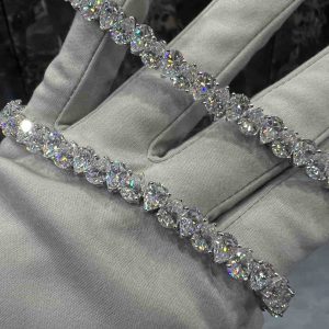 VVS Moissanite 925 Sterling Silver PEAR Tennis Bracelet 12MM 8 inches Rose Gold