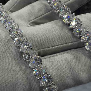 VVS Moissanite 925 Sterling Silver PEAR Tennis Bracelet 12MM 8 inches Rose Gold