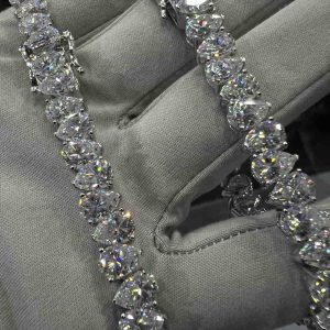 VVS Moissanite 925 Sterling Silver PEAR Tennis Bracelet 12MM 8 inches Rose Gold