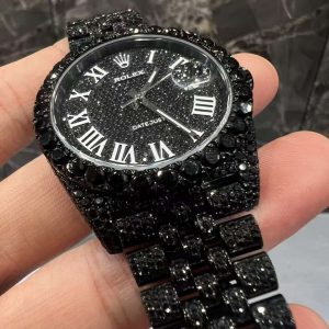 VVS Moissanite Rolex Datejust 41MM black gold-plated
