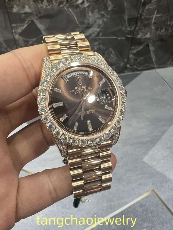 VVS Moissanite Rolex Daydate m228236 presidential rose gold