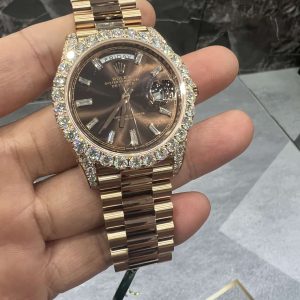 VVS Moissanite Rolex Daydate m228236 presidential rose gold