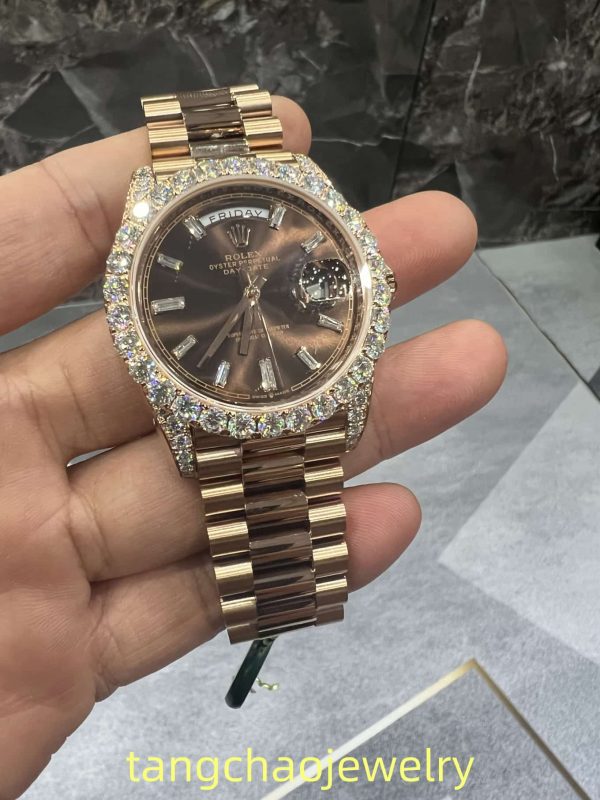VVS Moissanite Rolex Daydate m228236 presidential rose gold