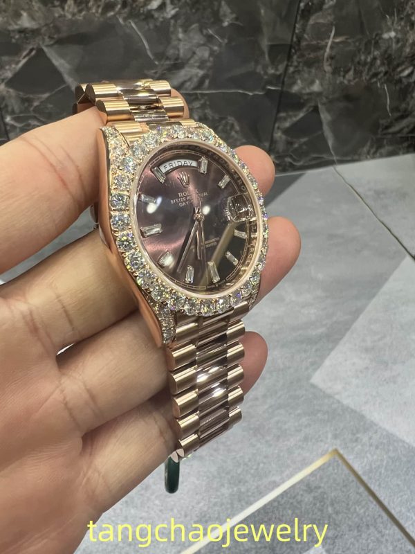 VVS Moissanite Rolex Daydate m228236 presidential rose gold