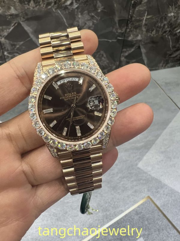 VVS Moissanite Rolex Daydate m228236 presidential rose gold