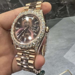 VVS Moissanite Rolex Daydate m228236 presidential rose gold