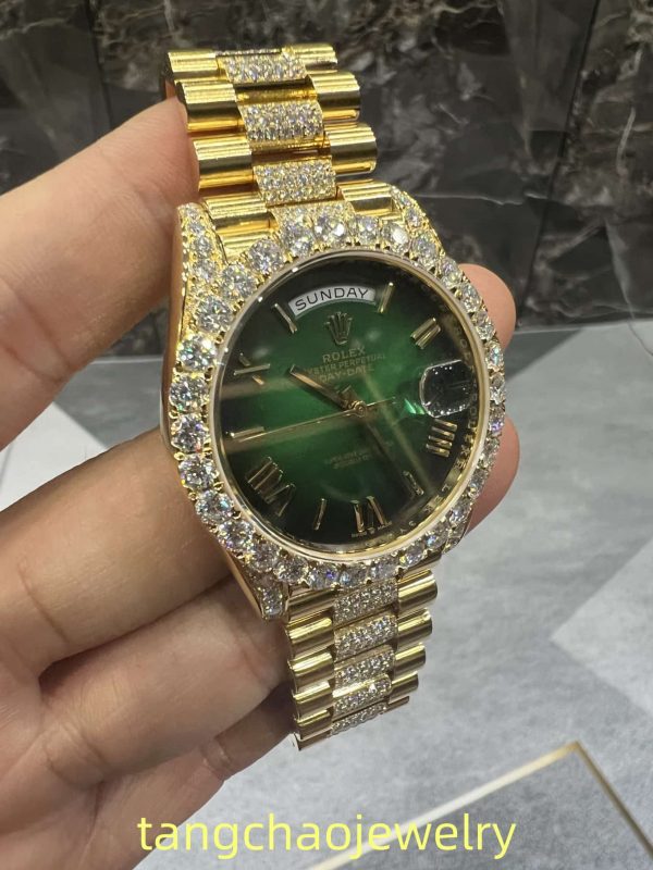 VVS Moissanite Rolex Daydate m228236 presidential yellow gold