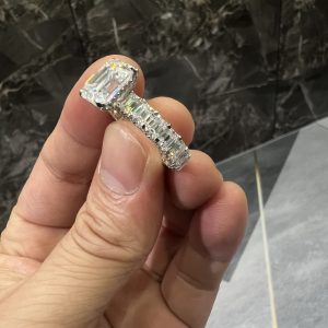 VVS Moissanite 925 Silver EMERALD Luxury Ring White Gold