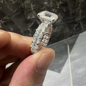 VVS Moissanite 925 Silver EMERALD Luxury Ring White Gold