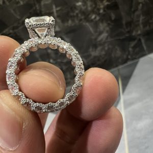 VVS Moissanite 925 Silver EMERALD Luxury Ring White Gold