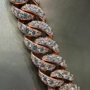 VVS Moissanite 925 Sterling Silver Miami Cuban Chain Large Diamond Necklace 16mm 20inches