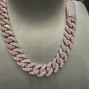 VVS Moissanite 925 Sterling Silver Miami Cuban Chain Large Diamond Necklace 16mm 20inches