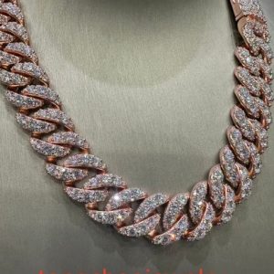 VVS Moissanite 925 Sterling Silver Miami Cuban Chain Large Diamond Necklace 16mm 20inches