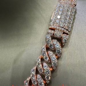 VVS Moissanite 925 Sterling Silver Miami Cuban Chain Large Diamond Necklace 16mm 20inches