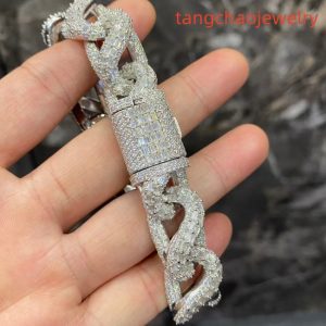 VVS Moissanite 925 Sterling Silver Bracelet 16mm 8inches White