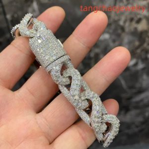 VVS Moissanite 925 Sterling Silver Bracelet 16mm 8inches White
