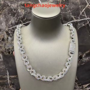 VVS Moissanite 925 Sterling Silver Bracelet with a large diamond 16mm 23inches