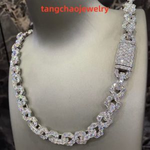 VVS Moissanite 925 Sterling Silver Bracelet with a large diamond 16mm 23inches