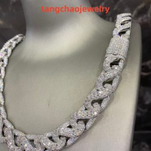 VVS Moissanite 925 Sterling Silver Miami Cuban Chain 17MM 23inches White