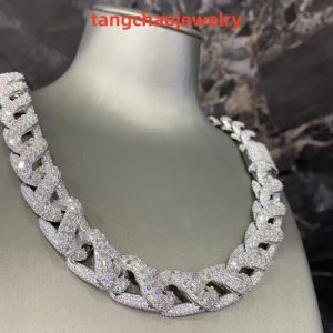 VVS Moissanite 925 Sterling Silver Miami Cuban Chain 17MM 23inches White